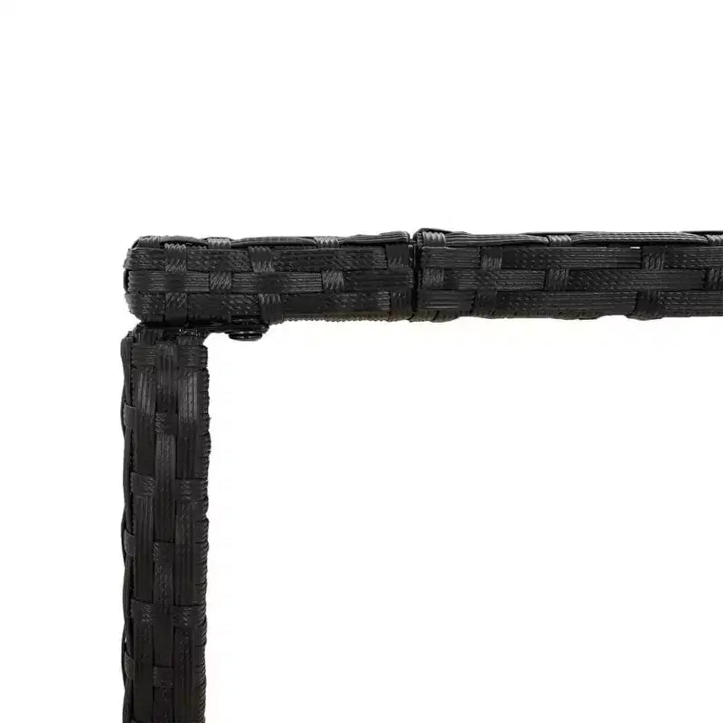 vidaXL Patio Bar Set with Cushions Table and Stool Outdoor Black Poly Rattan