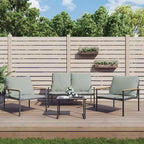 vidaXL 4 Piece Patio Lounge Set with Cushions Anthracite Steel