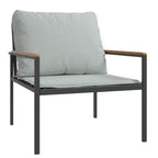 vidaXL 4 Piece Patio Lounge Set with Cushions Anthracite Steel