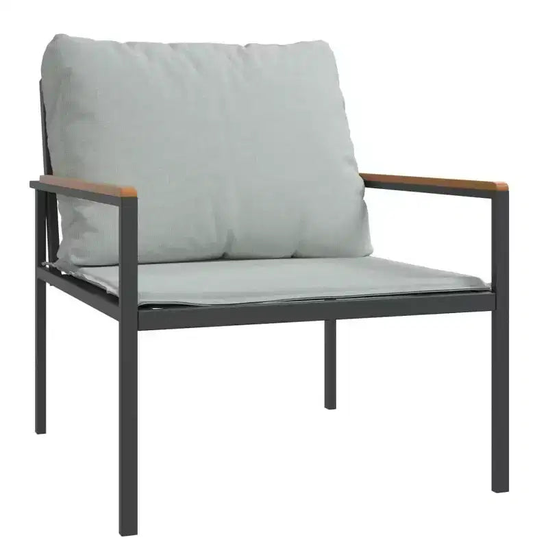 vidaXL 4 Piece Patio Lounge Set with Cushions Anthracite Steel