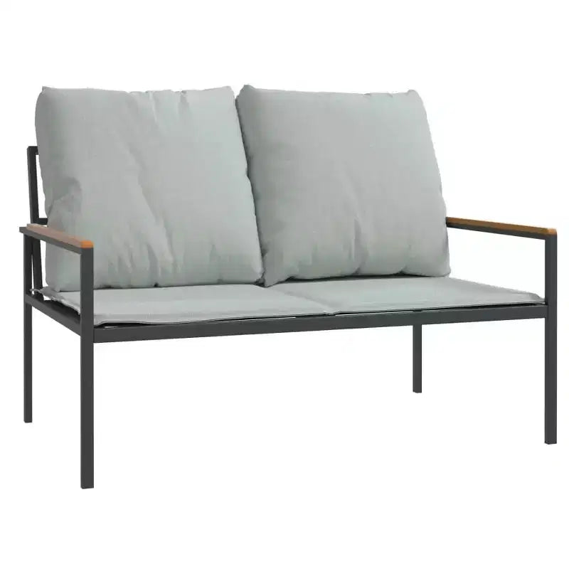 vidaXL 4 Piece Patio Lounge Set with Cushions Anthracite Steel