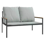vidaXL 4 Piece Patio Lounge Set with Cushions Anthracite Steel