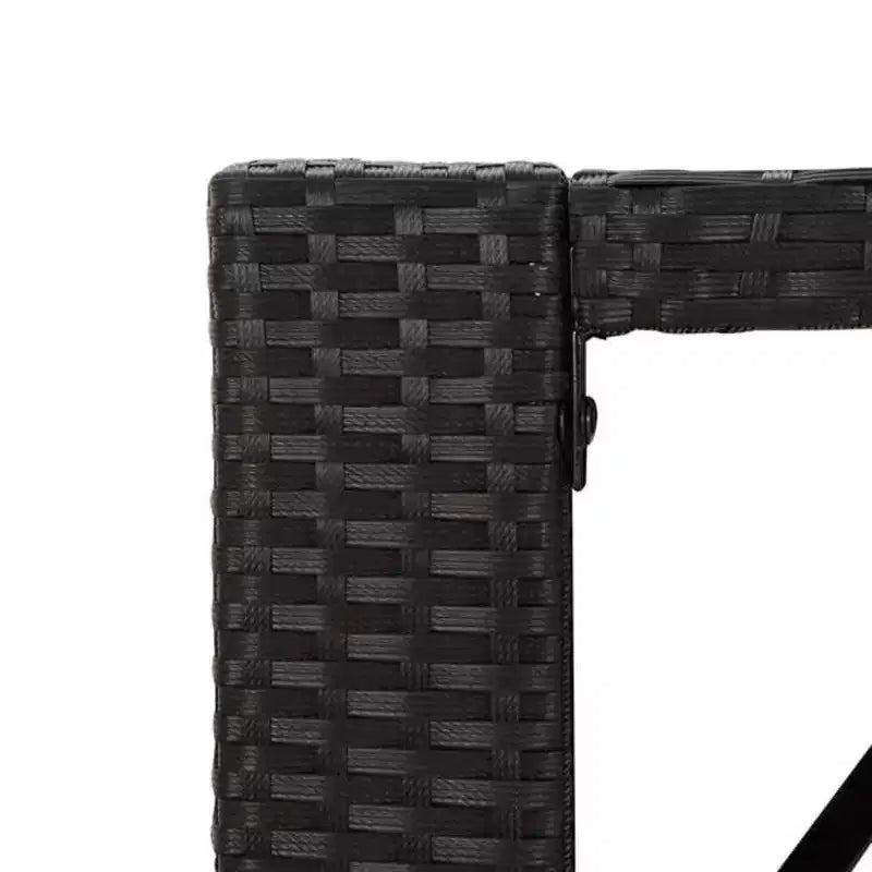 vidaXL Ensemble de bar de jardin 5 pièces en rotin synthétique avec table et tabourets et coussins – Noir