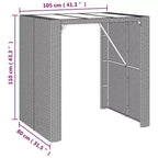 vidaXL Ensemble de bar de jardin 5 pièces en rotin synthétique avec table et tabourets et coussins – Noir