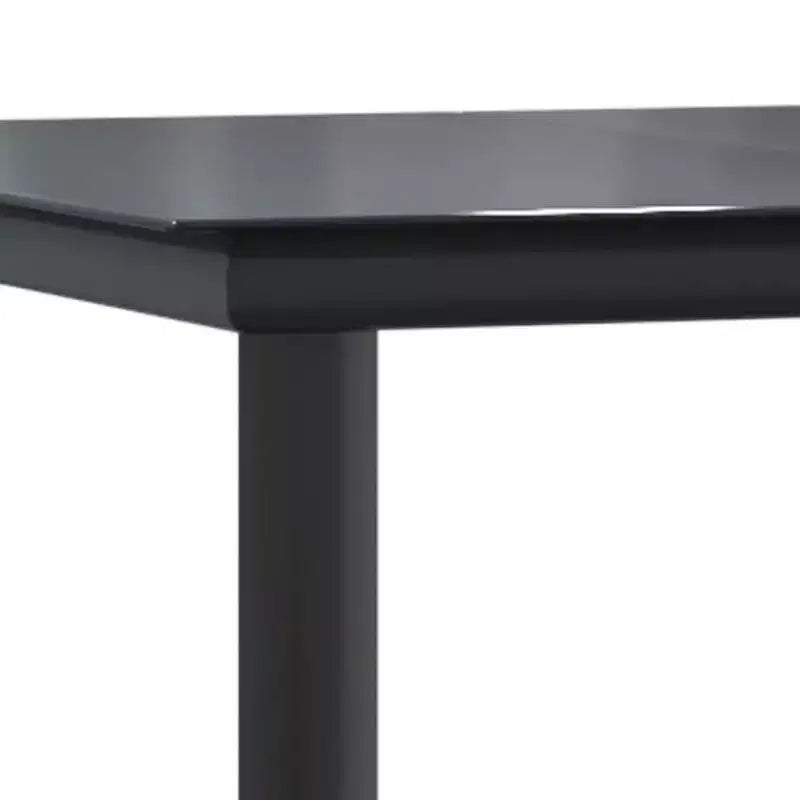 vidaXL Garden Dining Set Black Poly rattan and Steel Standard Stacking - 31.5 table length 4