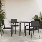 vidaXL Garden Dining Set Black Poly rattan and Steel Standard Stacking - 31.5 table length 4