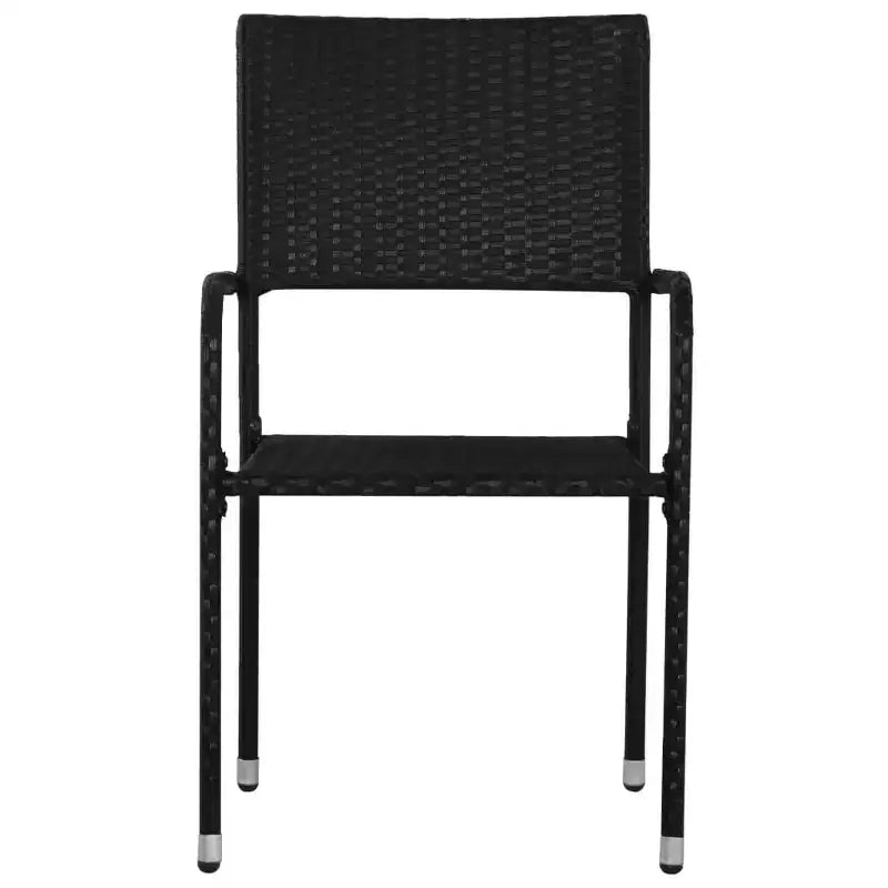 vidaXL Garden Dining Set Black Poly rattan and Steel Standard Stacking - 31.5 table length 4