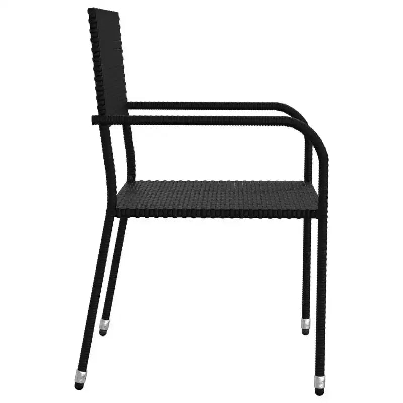 vidaXL Garden Dining Set Black Poly rattan and Steel Standard Stacking - 31.5 table length 4