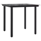 vidaXL Garden Dining Set Black Poly rattan and Steel Standard Stacking - 31.5 table length 4