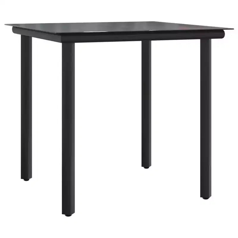 vidaXL Garden Dining Set Black Poly rattan and Steel Standard Stacking - 31.5 table length 4
