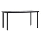 vidaXL Ensemble de jardin à manger noir résine tressée et acier empilable standard - Longueur de table 63 4 articles
