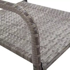 vidaXL Salon de jardin gris et noir en résine tressée, acier et verre trempé - Longueur de la table 140 cm, 4 pièces