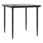 vidaXL Salon de jardin noir en résine tressée, acier et verre trempé - Longueur de table 80 cm, 4 pièces
