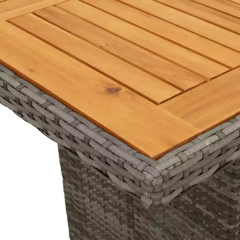 vidaXL Patio Dining Set with Cushions Outdoor Table and Chair Gray Poly Rattan