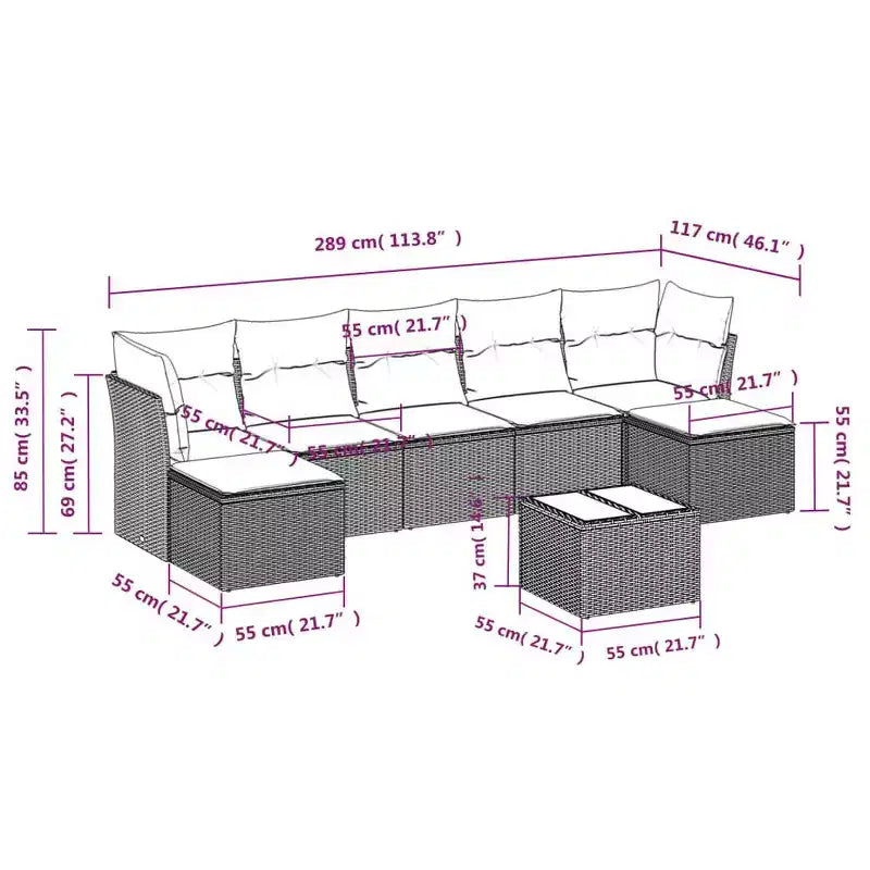 vidaXL Garden Sofa Set Beige