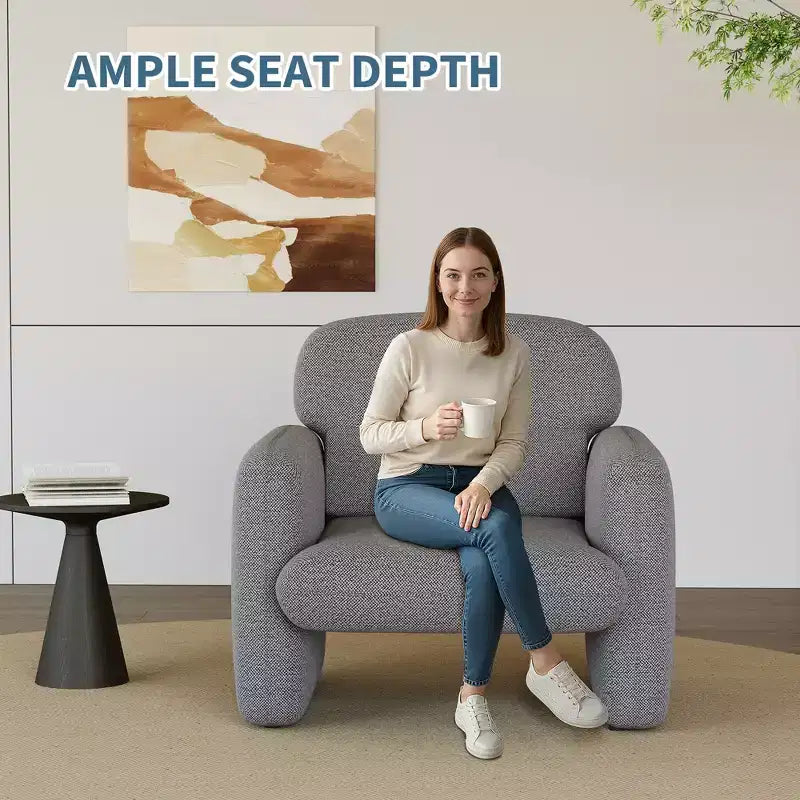 Chaise de style moderne, fauteuil de salon individuel, cadre en bois, design ergonomique, adaptée au salon, à la chambre, à l'appartement