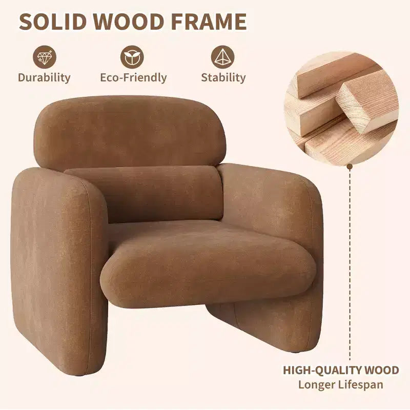 Chaise de style moderne, fauteuil de salon individuel, cadre en bois, design ergonomique, adaptée au salon, à la chambre, à l'appartement
