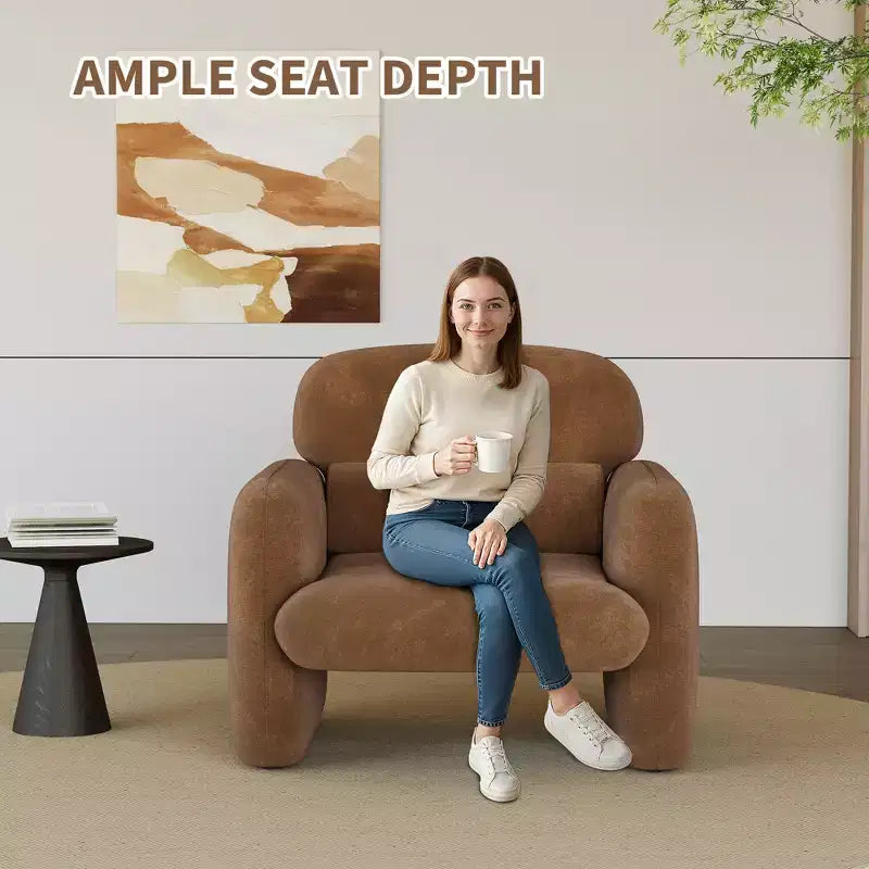 Chaise de style moderne, fauteuil de salon individuel, cadre en bois, design ergonomique, adaptée au salon, à la chambre, à l'appartement