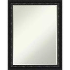 Amanti Art Downton Black Petite Bevel Wood Bathroom Wall Mirror 27.5 x 21.5 in.
