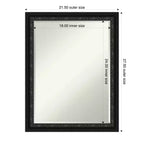 Amanti Art Downton Miroir mural de salle de bain en bois biseauté noir 27,5 x 21,5 po