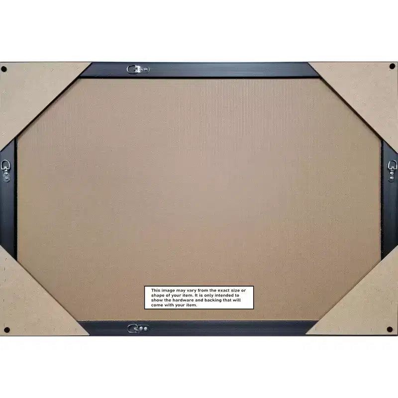 Amanti Art Downton Miroir mural de salle de bain en bois biseauté noir 27,5 x 21,5 po