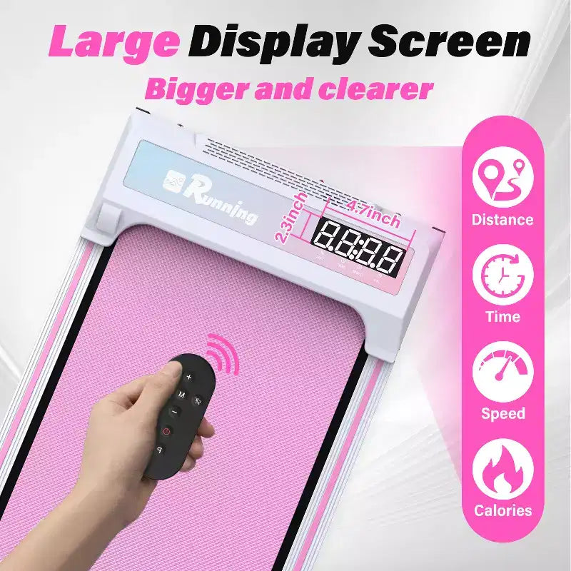 Redliro Walking Pad Treadmill with Incline, Portable Under Desk Treadmill for Home Office, Compact Walking Pad with Smart LED Display, Black