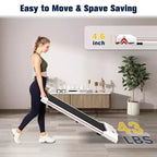 Redliro Walking Pad Treadmill with Incline, Portable Under Desk Treadmill for Home Office, Compact Walking Pad with Smart LED Display, Black
