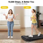 Redliro Walking Pad Treadmill with Incline, Portable Under Desk Treadmill for Home Office, Compact Walking Pad with Smart LED Display, Black