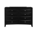 HomeStock 19 in.H Metal Horizontal Dressers with 6 - Drawers in Black Finish