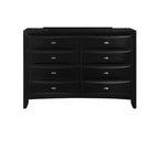 HomeStock 19 in.H Metal Horizontal Dressers with 6 - Drawers in Black Finish