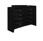 HomeStock 19 in.H Metal Horizontal Dressers with 6 - Drawers in Black Finish