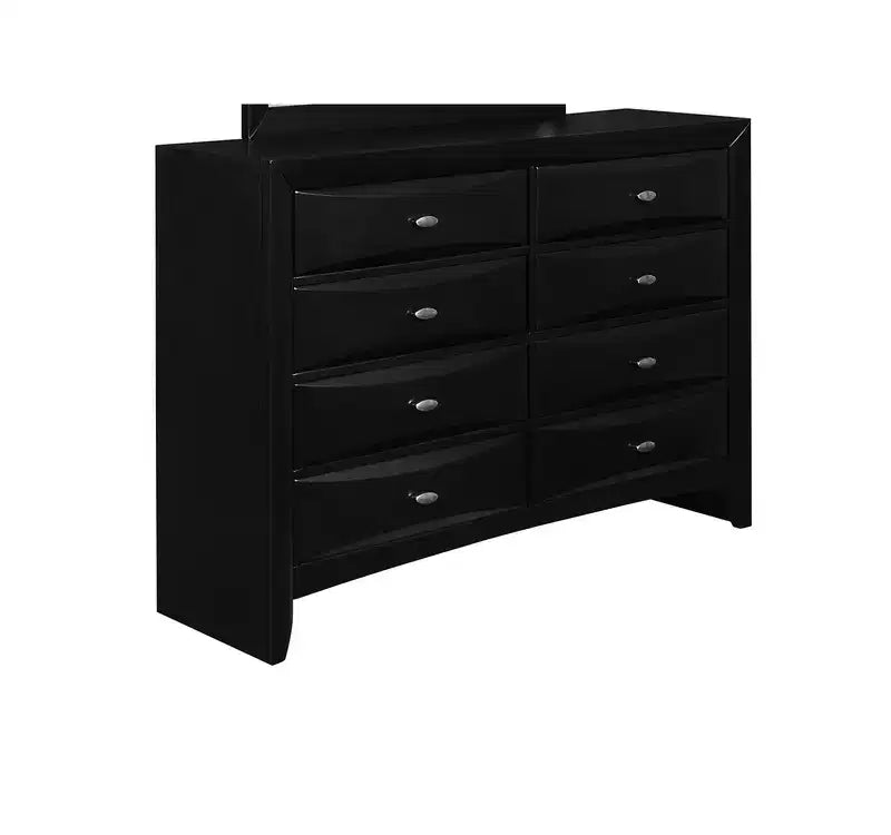 HomeStock 19 in.H Metal Horizontal Dressers with 6 - Drawers in Black Finish