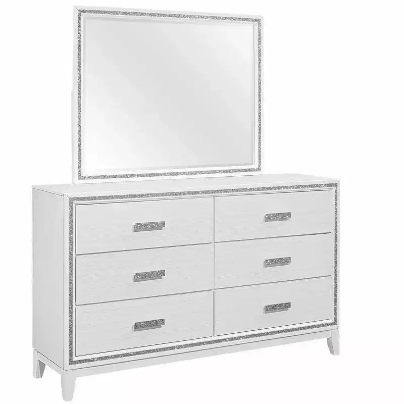 HomeStock 19.92 in.H MDF Horizontal Dressers with 14 - Drawers in White Finish