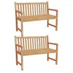 vidaXL Salon de jardin Teck massif Teck naturel Taille moyenne