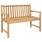 vidaXL Salon de jardin Teck massif Teck naturel Taille moyenne