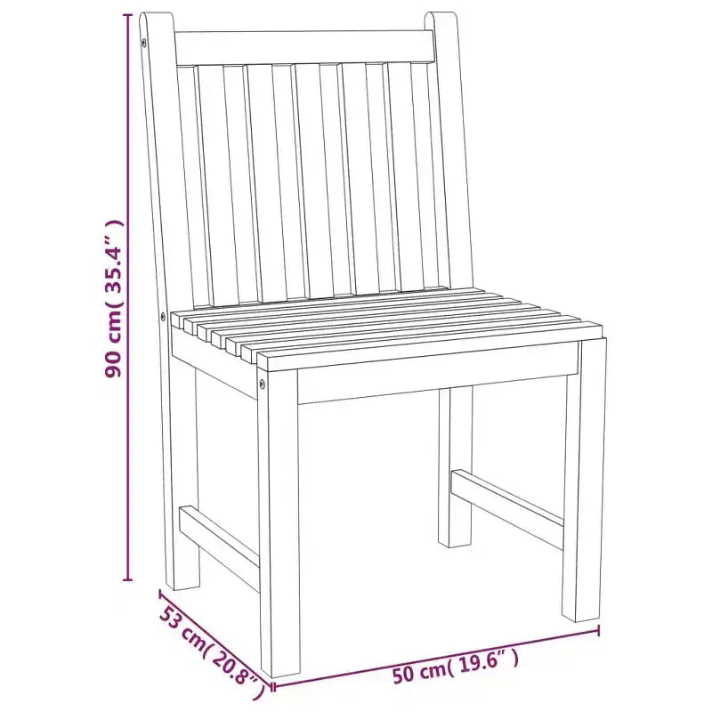 vidaXL Garden Dining Set Natural Teak Smooth Sanded Teak Hardwood Standard