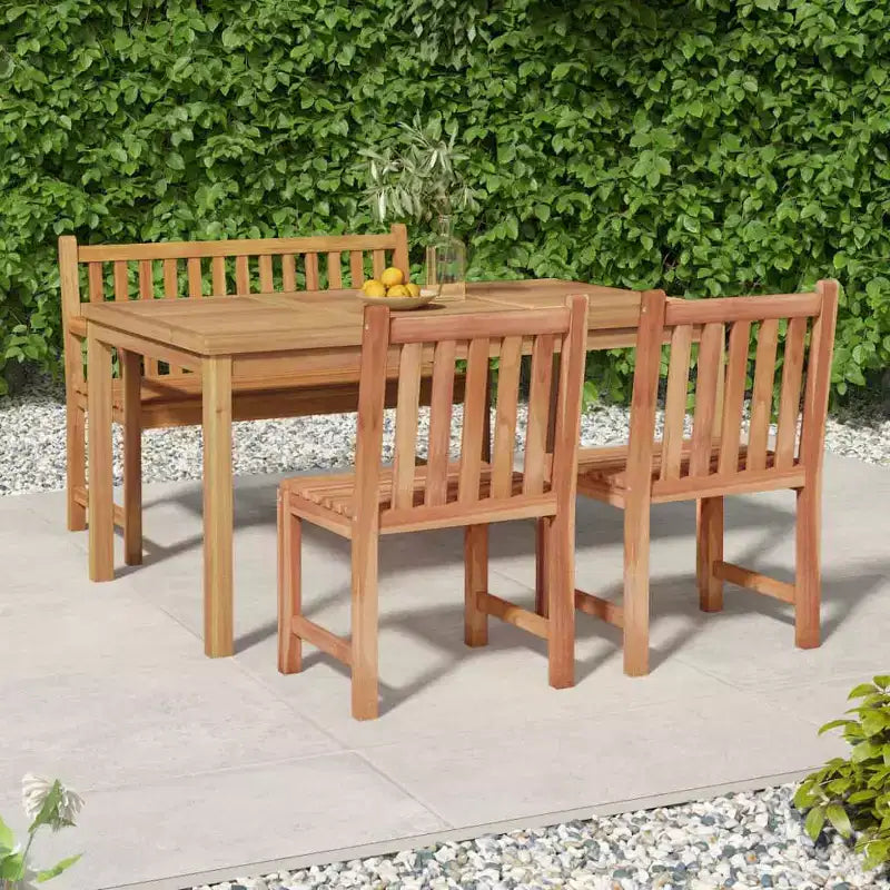 vidaXL Garden Dining Set Natural Teak Smooth Sanded Teak Hardwood Standard
