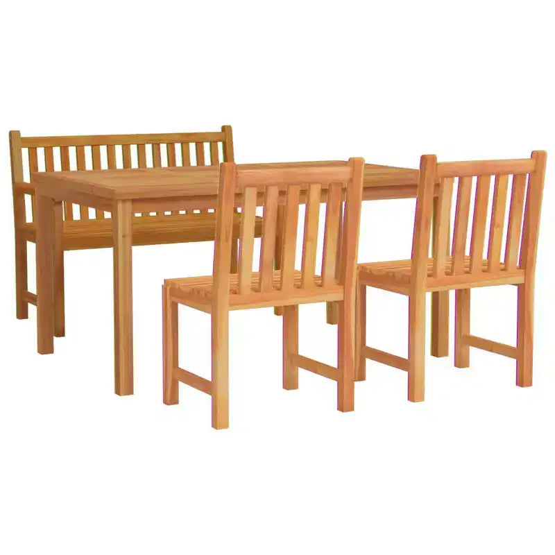 vidaXL Garden Dining Set Natural Teak Smooth Sanded Teak Hardwood Standard