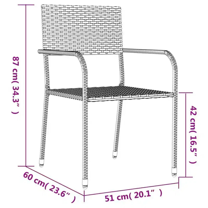 vidaXL Garden Dining Set - Gray 63 Table Length 4 Items