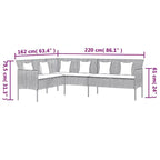vidaXL Garden Dining Set Gray PE rattan Large Durable