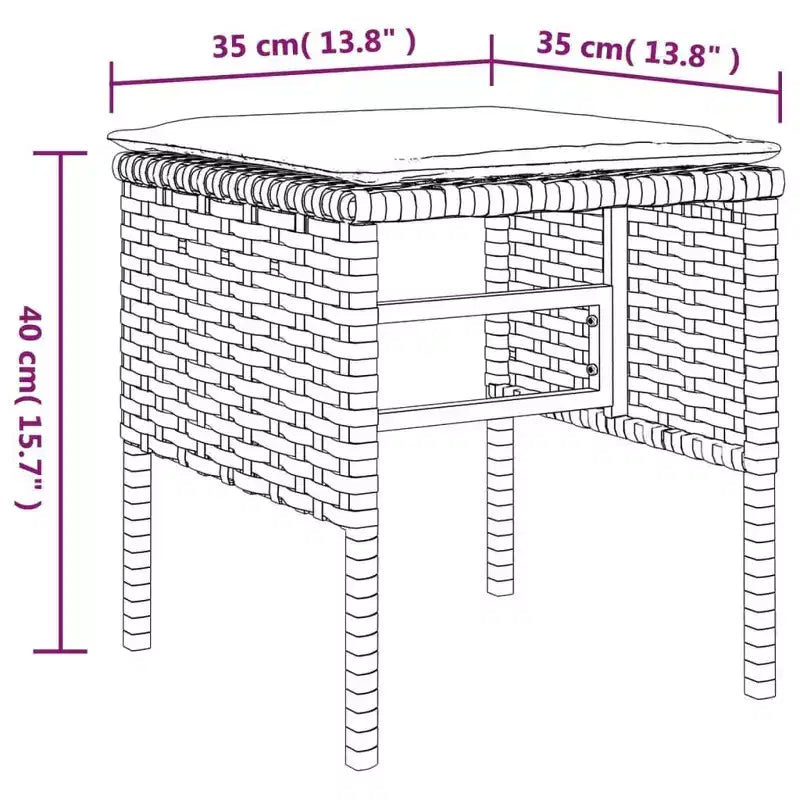 vidaXL Garden Dining Set Gray PE rattan Large Durable