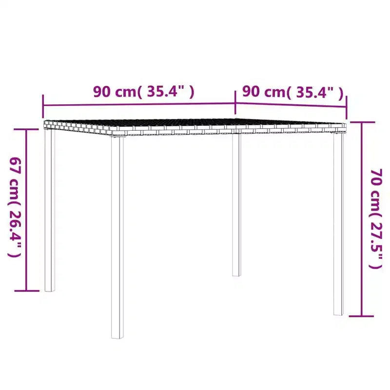 vidaXL Garden Dining Set Gray PE rattan Large Durable