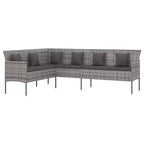 vidaXL Garden Dining Set Gray PE rattan Large Durable