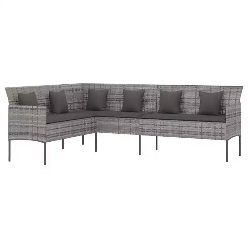 vidaXL Garden Dining Set Gray PE rattan Large Durable