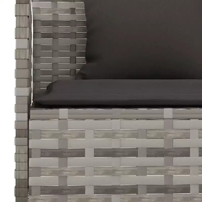 vidaXL Garden Dining Set Gray PE rattan Large Durable