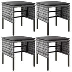 vidaXL Garden Dining Set Gray PE rattan Large Durable