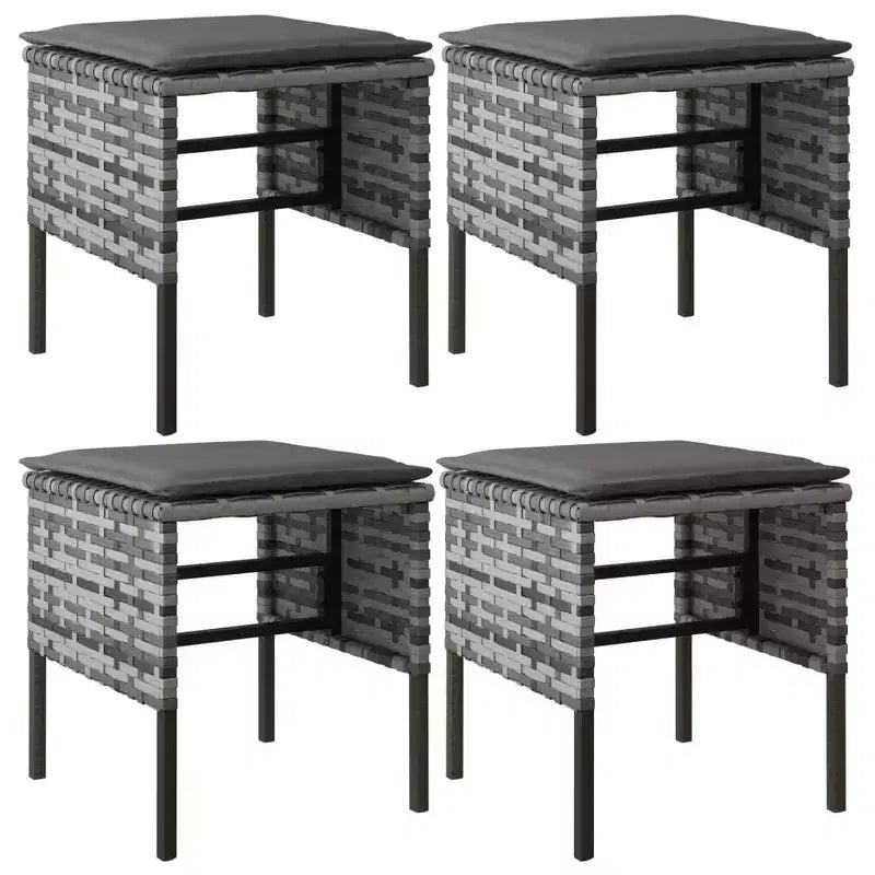 vidaXL Garden Dining Set Gray PE rattan Large Durable