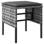 vidaXL Garden Dining Set Gray PE rattan Large Durable