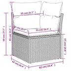 vidaXL Garden Sofa Set Grey, Dark Grey