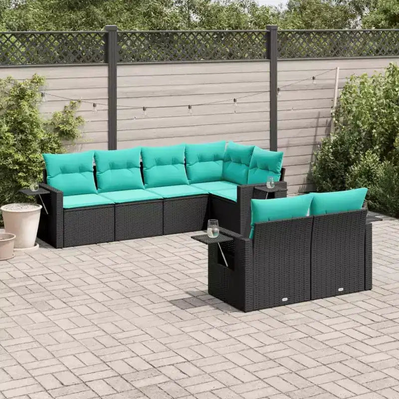 vidaXL Patio Sofa Set - Black and Blue